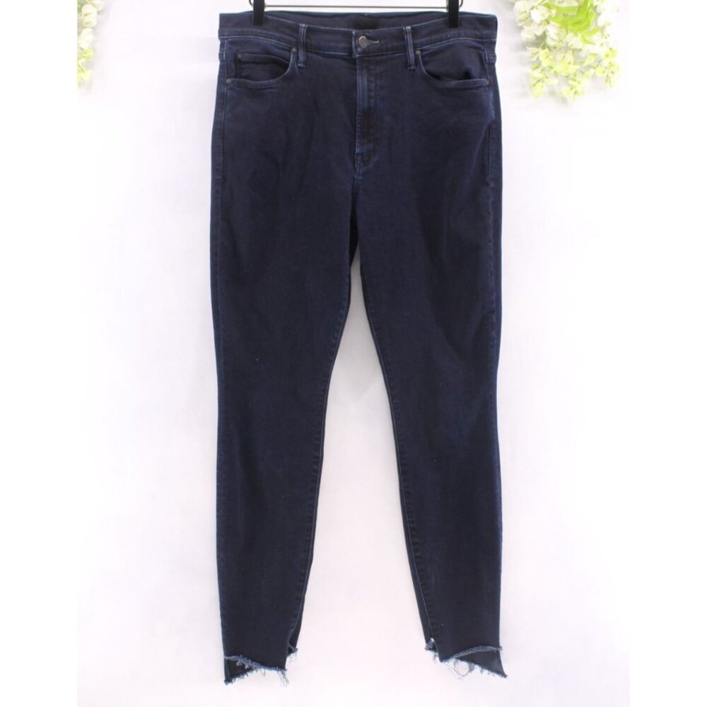 Mother Women's The Stunner Zip Two Step Fray Holding Hands Indigo Blue Sz 31